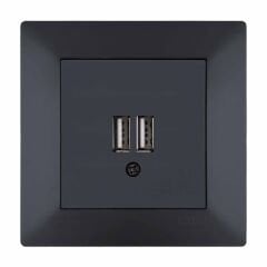 Exen Odak Füme 2X Usb Sarj Prizi Komple Takim