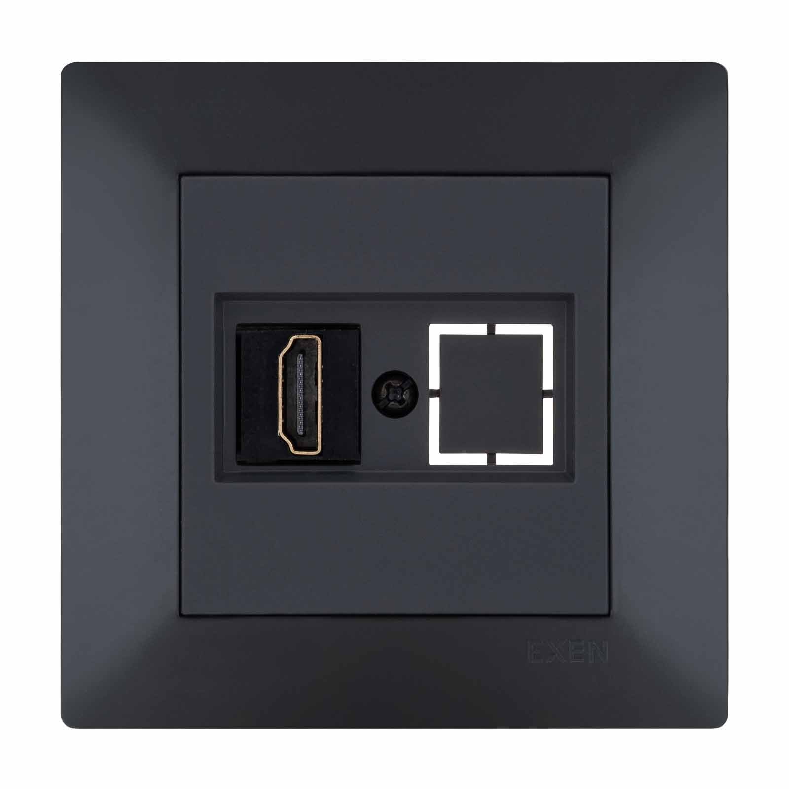 Exen Odak Füme Hdmi Priz Jakli Komple Takim