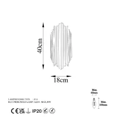 Aydinlatmadunyam Aplik Chrome Kara-13347
