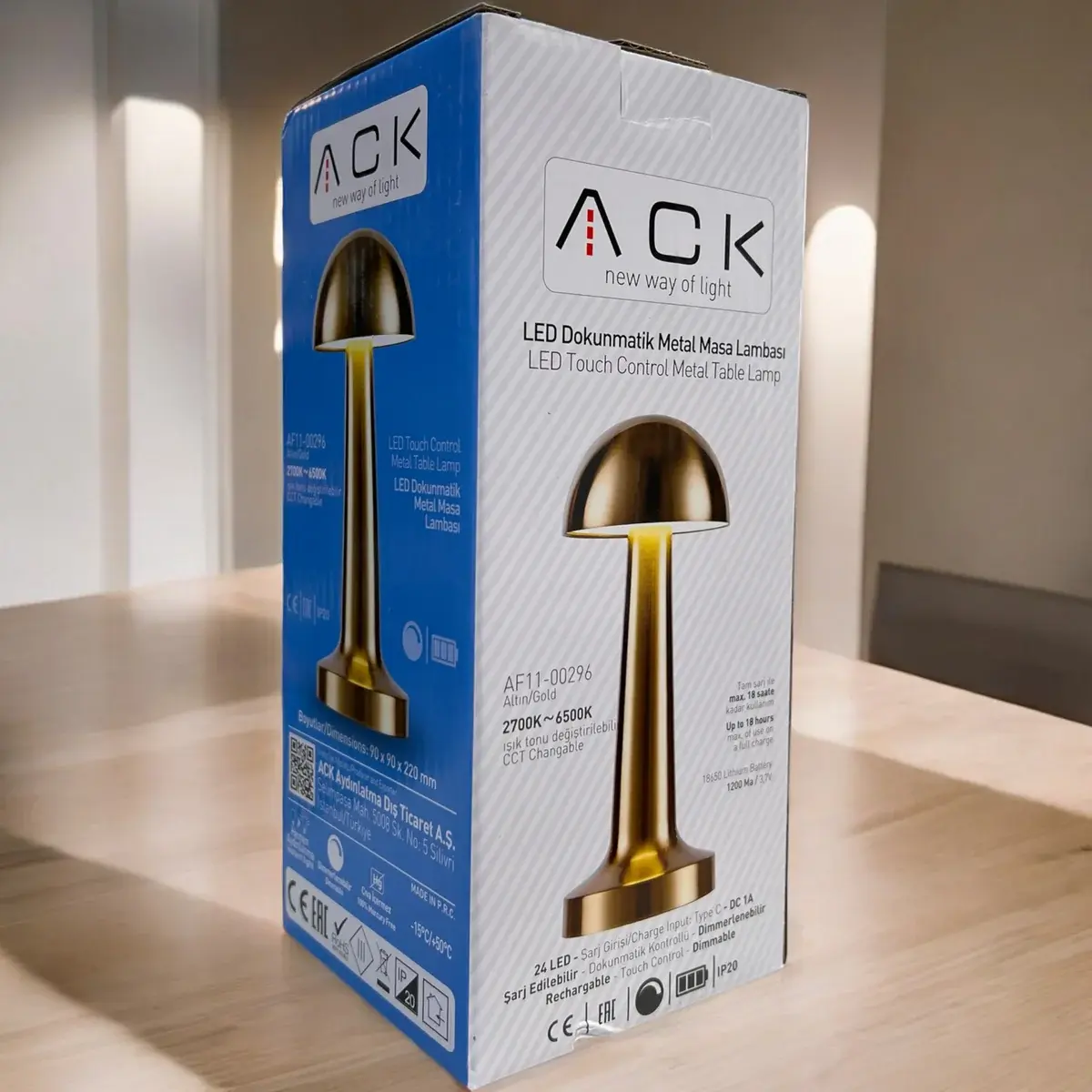 ACK 2W Gold Gövde Ledli Dokunmatik Dimli Masa Lambası AF11-00296 en uygun fiyatlı satıcı