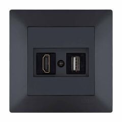 Exen Odak Füme Hdmi+Usb Prizi Jakli (Sarj Edemez) Komple Takim