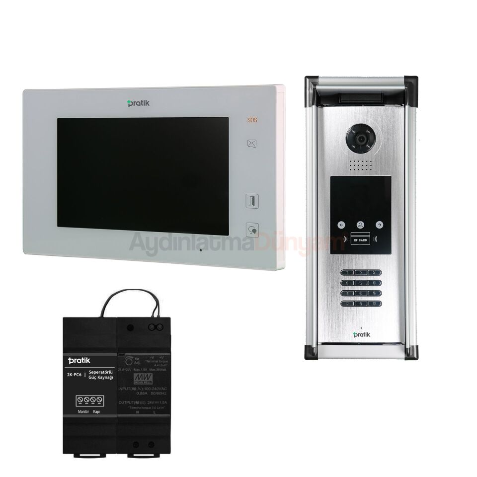 Pratik 12 Daire 7 inç Görüntülü Paket Kartli ve Sifreli Sistem