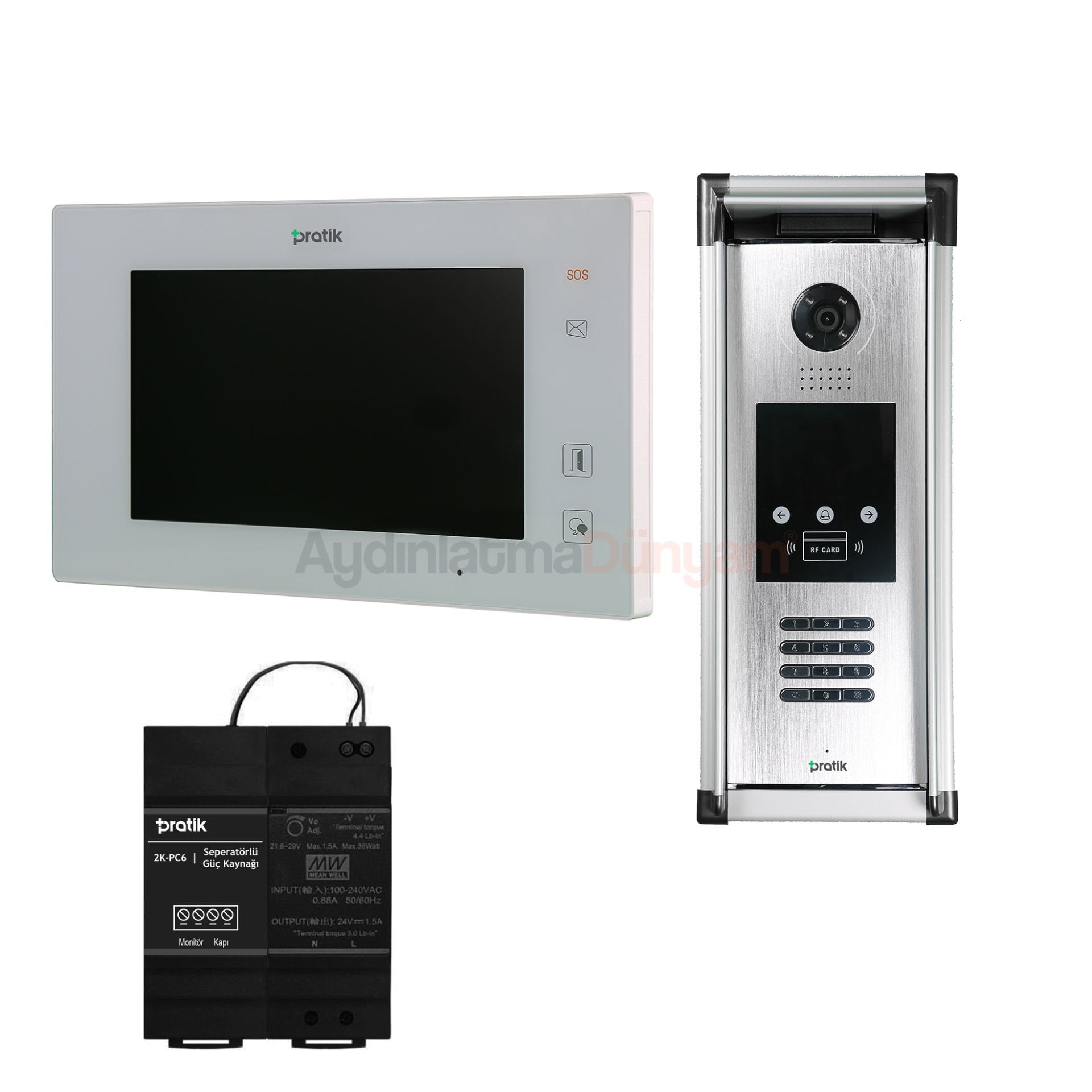 Pratik 15 Daire 7 inç Görüntülü Paket Kartli ve Sifreli Sistem