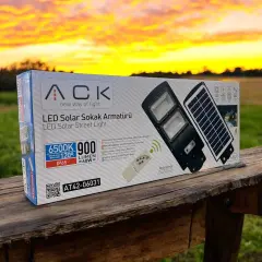 ACK AT42-06031 60W 6500K Beyaz Led Solar Sokak Armatürü