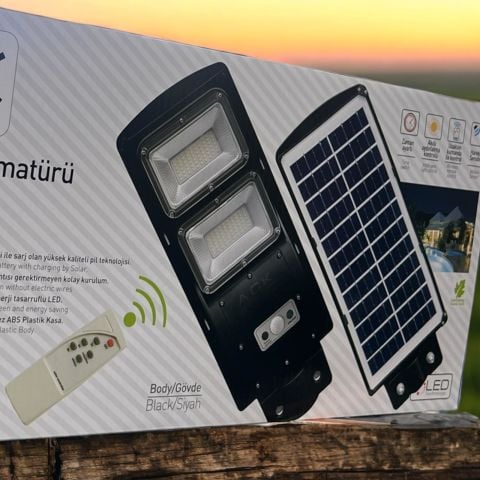 ACK AT42-06031 60W 6500K Beyaz Led Solar Sokak Armatürü