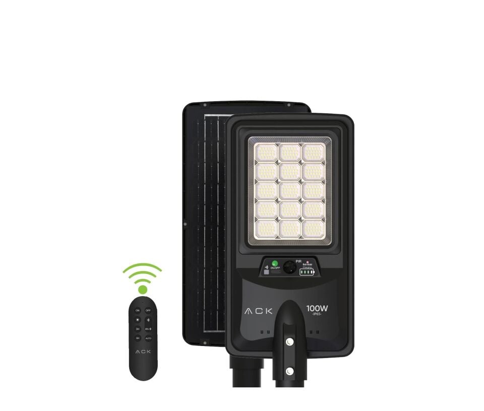 ACK AT42-09031 90W 6500K Beyaz Led Solar Sokak Armatürü