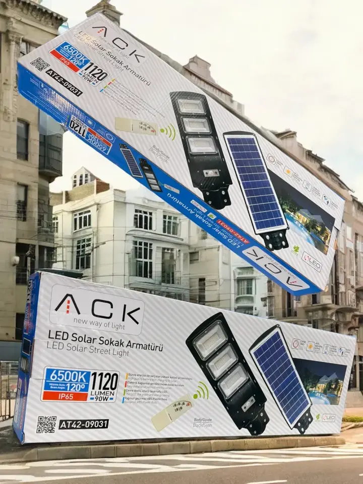 ACK 120W 6500K Solar Sokak Armatürü AT42-09131