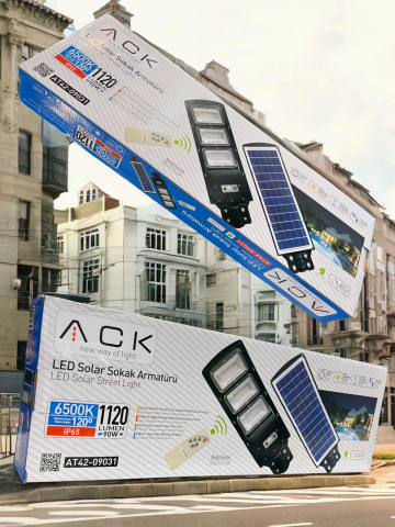 ACK 120W 6500K Solar Sokak Armatürü AT42-09131