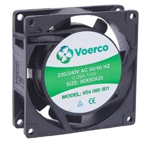 Çetinkaya Pano  80x80x25 Bilezikli 110 V AC 0.15A 14W 2500 RPM 36 M3/H Kapasiteli Fan V04 080 003