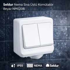 Seldur Nema Siva Üstü Komütatör Beyaz NM020B