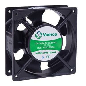 Çetinkaya Pano  120x120x38 Rulmanli 220 V AC 0.16A 26W 2800 RPM 7 Kanatli 179M3/H Kapasiteli Fan V04 120 009