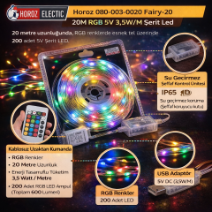 Horoz 080-003-0020 Fairy-20 20M Rgb 5V 3,5W/M Serit Led