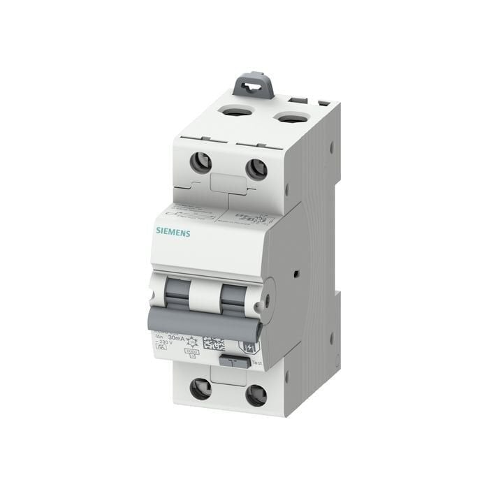 Siemens Rcbo, 6 Ka, 2P Type A, 30 Ma, B-Char, in: 10A Un: 230V 5SU1326-6FP10