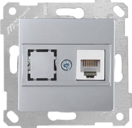 Mutlusan Rita Mek Tuş Telefon Prizi 1Xrj12 İnox - 2200 125 0182