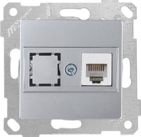 Mutlusan Rita Mek Tuş Telefon Prizi 1Xrj12 İnox - 2200 125 0182