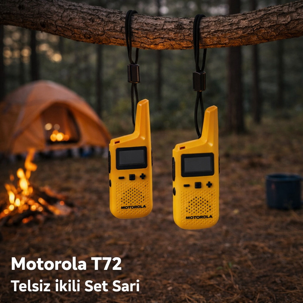 Motorola T72 Telsiz Ikili Set Sari