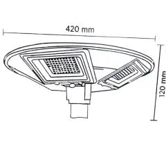 250w Cata Bahçe Solar Armatürü Uzaktan Kumandalı Ct-4675