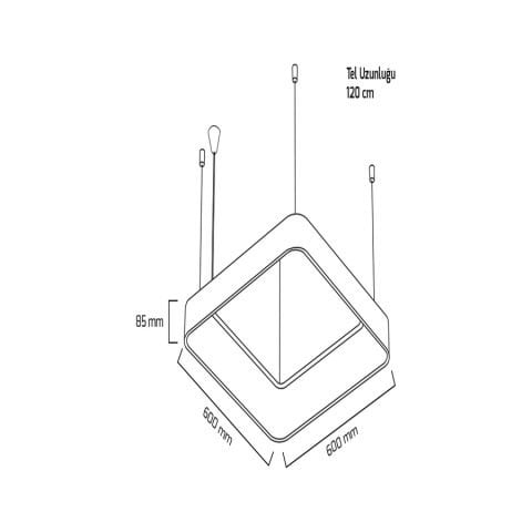 Goya Gy 8120-60 Cm Siyah Kasa 3000K Linear Armatür