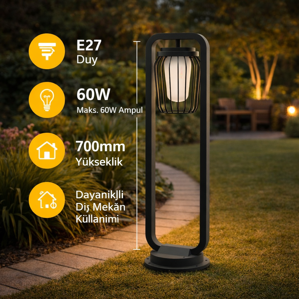 ACK Bahçe Armatürü Gordion  E27 Max 60W 700Mm AG36-00612