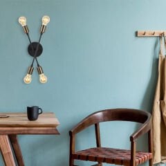 Aydinlatmadunyam Aplik Black Fleur-Nuw-3401