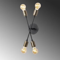 Aydinlatmadunyam Aplik Black Fleur-Nuw-3401