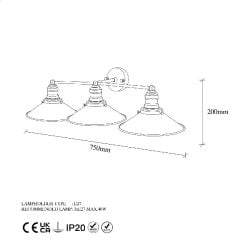 Aydinlatmadunyam Aplik BlackAntique Conical-12185