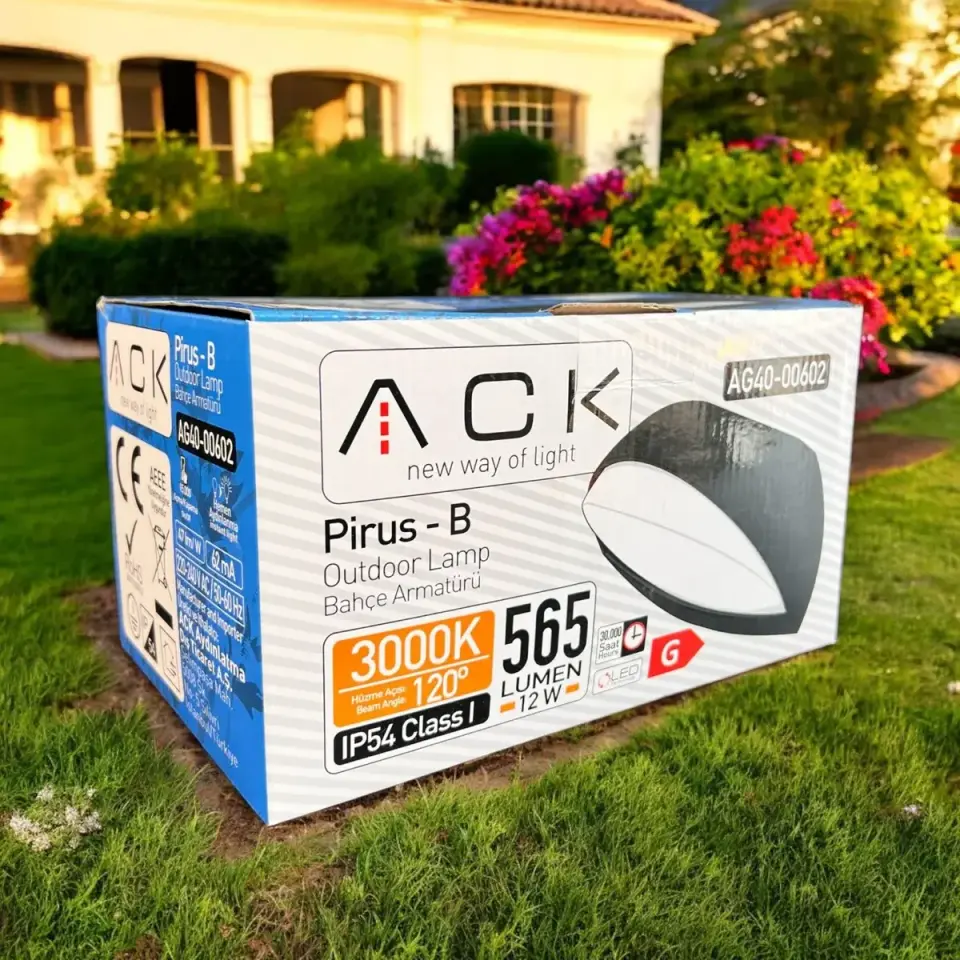ACK 12W Pırus-B 3000K Led Bahçe Aplıgı AG40-00602
