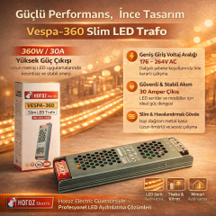 Horoz 082-004-0360 Vespa-360 360W 176-264V 30A Slim Led Trafo