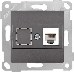 Mutlusan Rita Mek Tuş Telefon Prizi 2Xrj12 Füme - 2200 126 0195