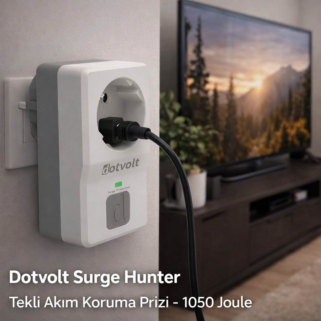 Dotvolt Surge Hunter - Tekli  Akım Koruma Prizi - 1050 Joule