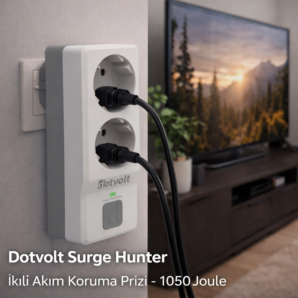 Dotvolt Surge Hunter - İkili    Akım Koruma Prizi - 1050 Joule