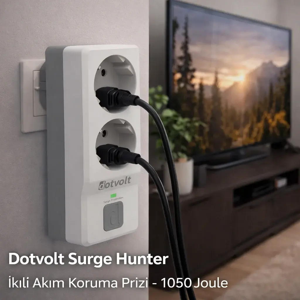 Dotvolt Surge Hunter - İkili    Akım Koruma Prizi - 1050 Joule