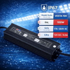 Horoz 083-001-0100 Vesta-100 100W 176-264V 8.5A Ip67 Led Trafo