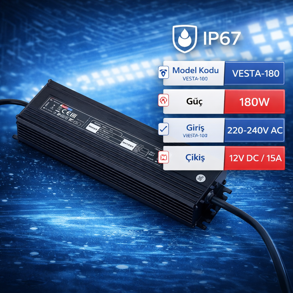 Horoz 083-001-0180 Vesta-180 180W 220-240V 15A Ip67 Led Trafo