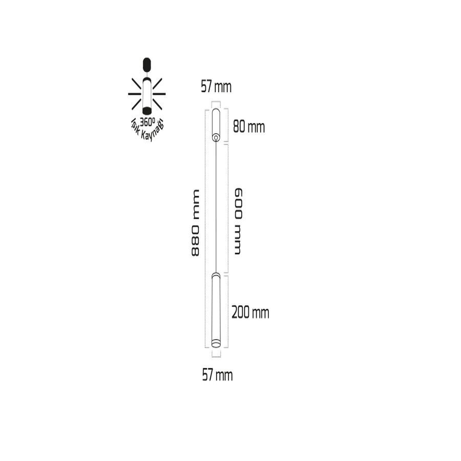 Goya Gy 6052-20  Cm Siyah Kasa 4000K Linear Armatür