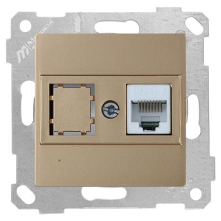 Mutlusan Rita Mek Tuş Data Prizi 1*Rj45  Cat5E  A. Altın - 2200 136 0180