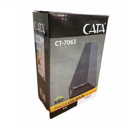 Ct-7063 Cata Sıva Üstü Dış Mekan Malta Günışığı Led Aplik Siyah Kasa