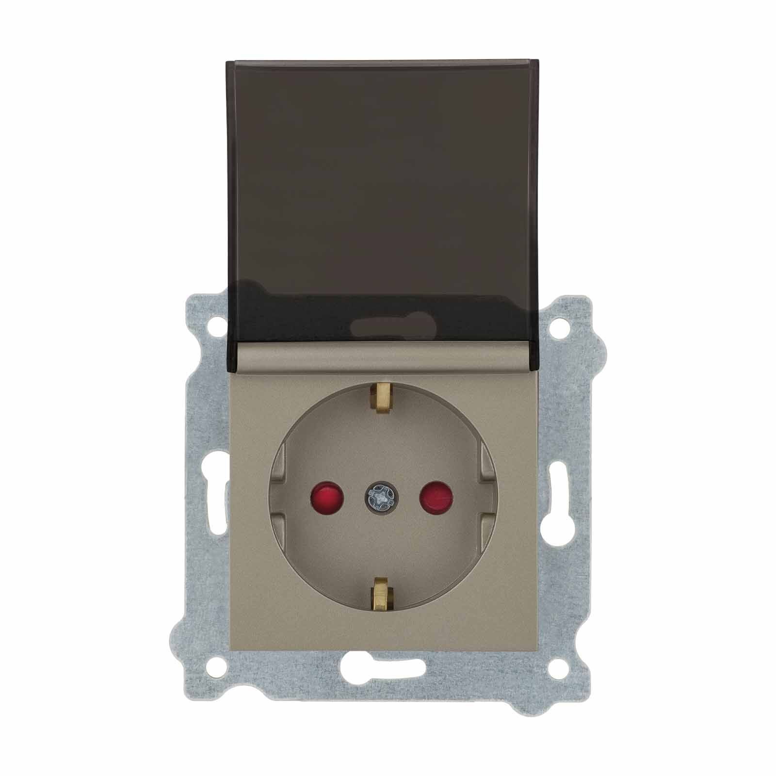 Exen Titanyum Modül+Kapak  Kapakli Çocuk Korumali Toprakli Priz