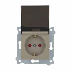 Exen Titanyum Modül+Kapak  Kapakli Çocuk Korumali Toprakli Priz