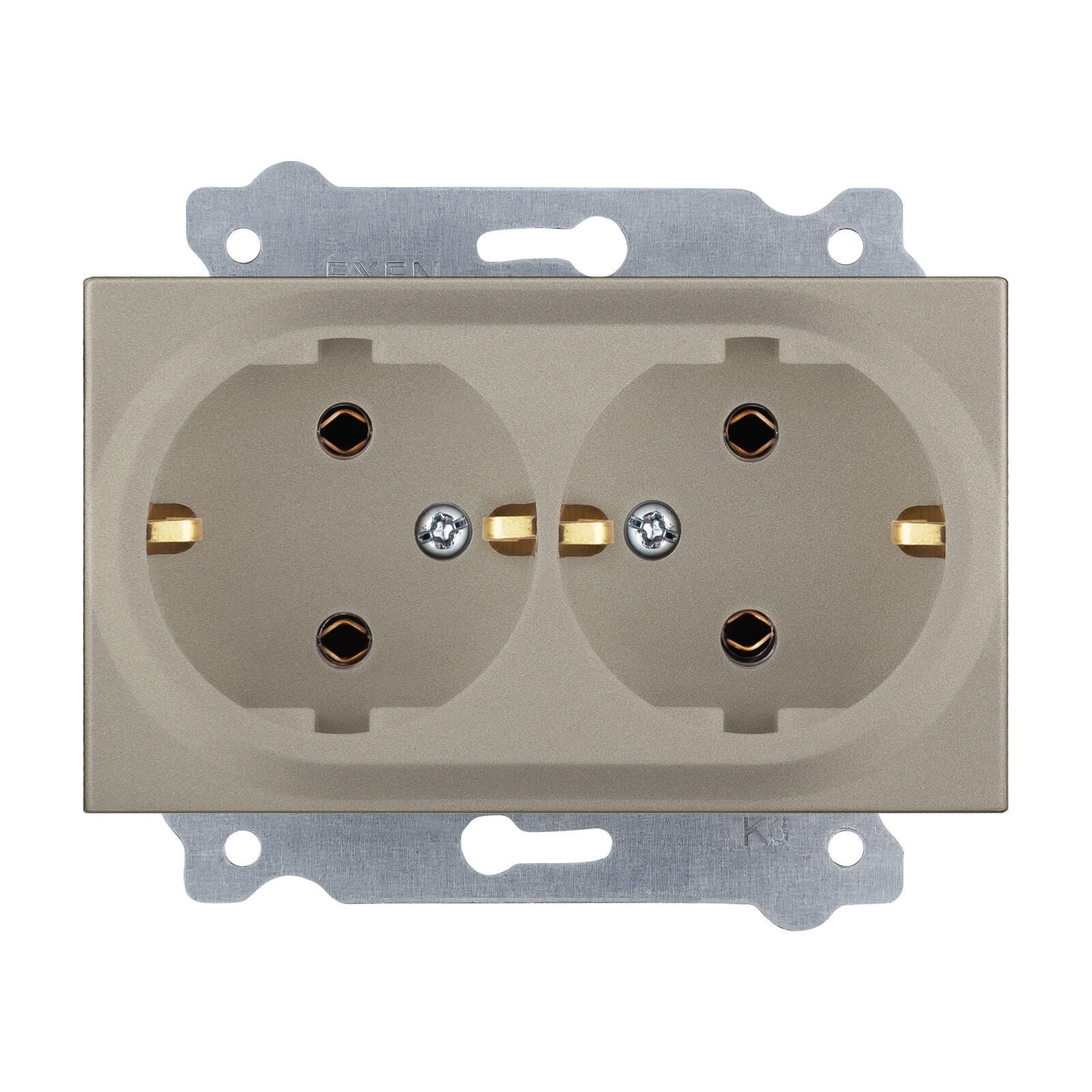 Exen Titanyum Modül+Kapak  Ikili Toprakli Priz (Comfort)