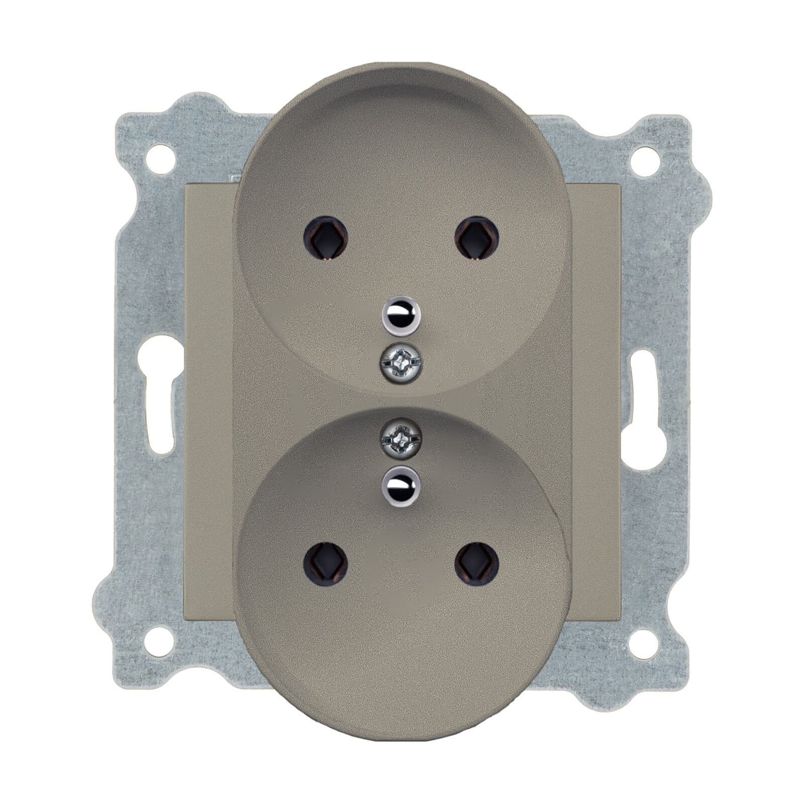 Exen Titanyum Modül+Kapak  Ikili Çocuk Korumali Ups Toprakli Priz (Tekli Çerçeve)