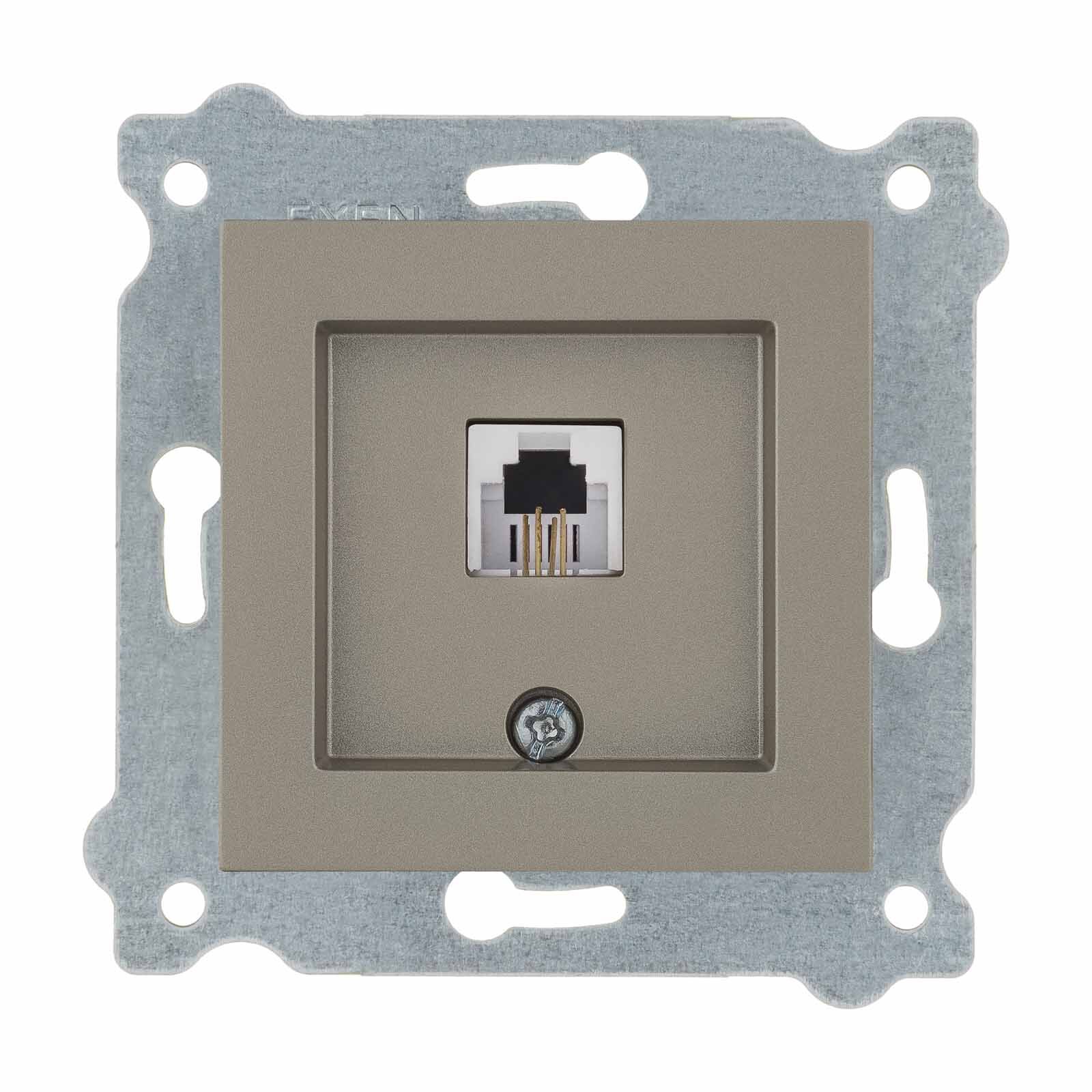 Exen Titanyum Modül+Kapak  Nümeris Telefon Prizi (Rj11 Kablolu)