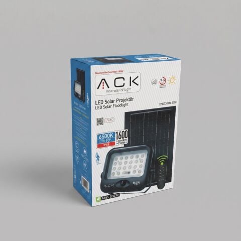 ACK 150W Lensli Solar Led Projektör 6500K Ip65 AT65-05032