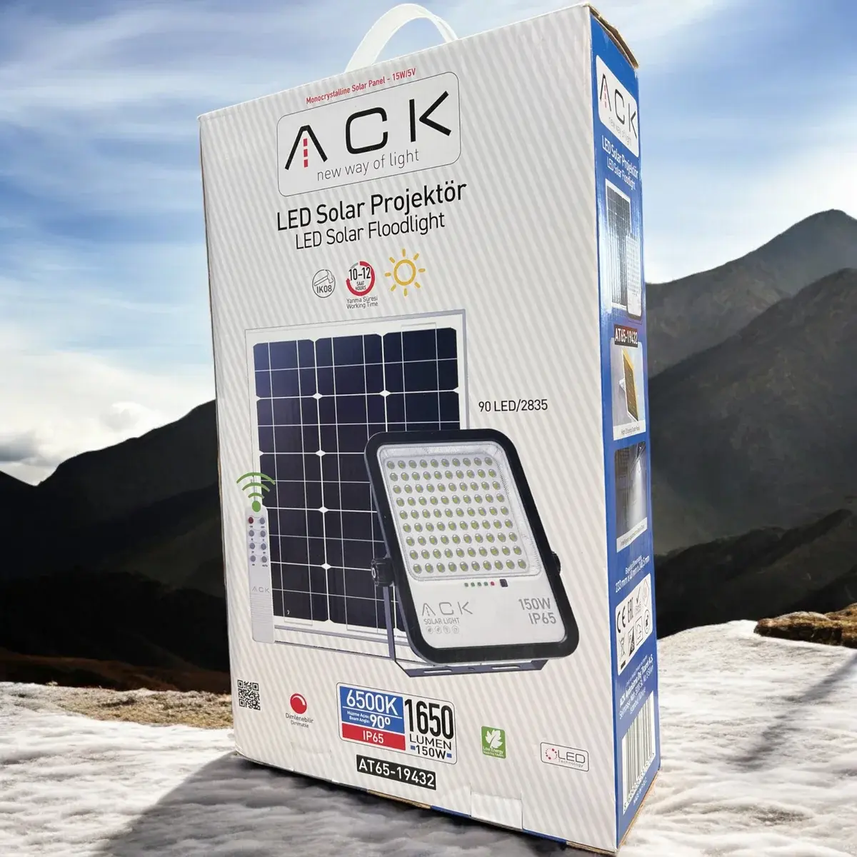 ACK 150W Lensli Solar Led Projektör 6500K Ip65 AT65-19432 en uygun fiyatlı satıcı