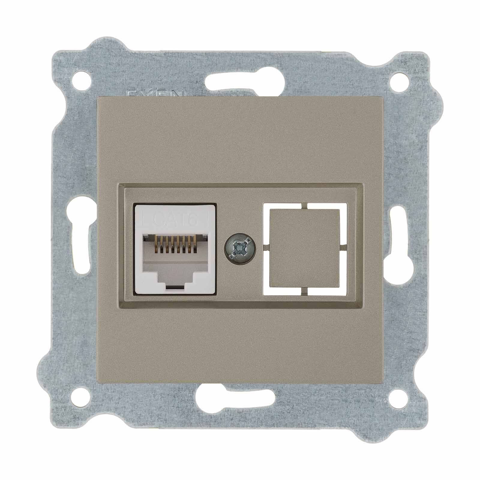 Exen Titanyum Modül+Kapak  Tekli Data Prizi Cat6