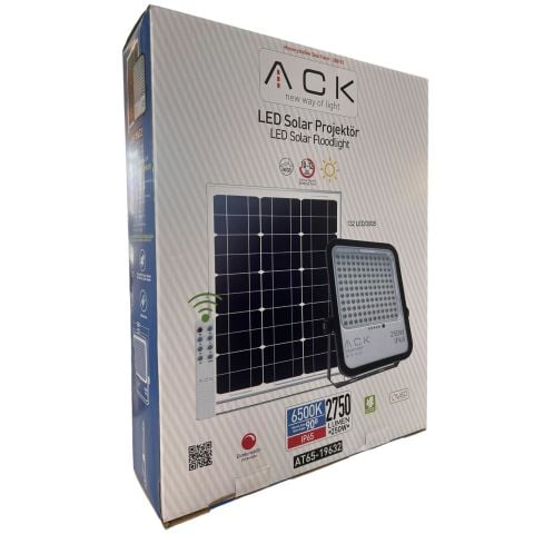 ACK 250W Lensli Solar Led Projektör 6500K Ip65 AT65-19632