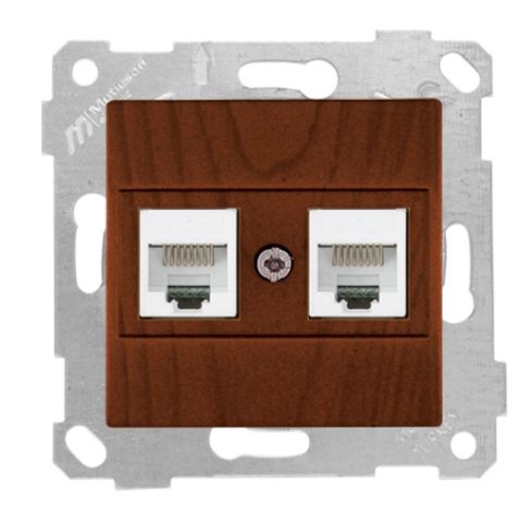 Mutlusan Rita Mek Tuş Data Prizi 2*Rj45  Cat5E  Ceviz - 2200 138 0157