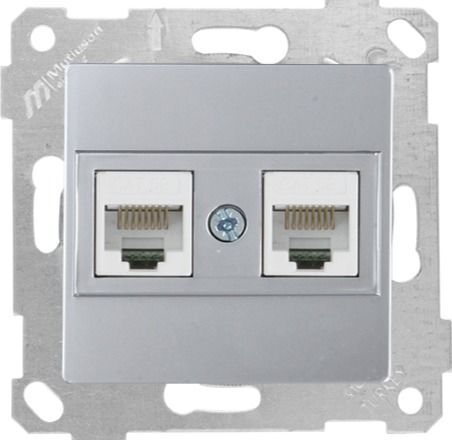 Mutlusan Rita Mek Tuş Data Prizi 2*Rj45  Cat5E  İnox - 2200 138 0182