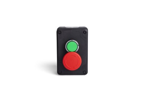 Emas Gri-Siyah Pl.Kutu İkili Start/Stop Emnıyet 40 Mm - P2ABE40