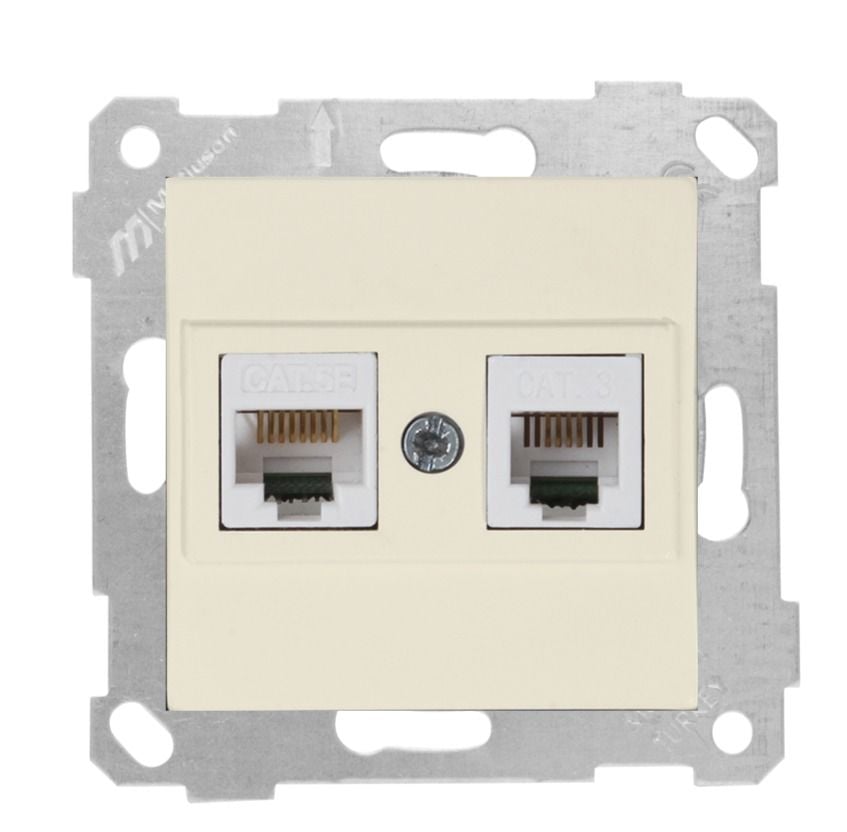 Mutlusan Rita Mek Tuş Tlf Data Priz  Rj12 Cat5E  Krem - 2200 139 0102